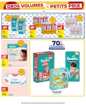Promos Pampers dans le catalogue "GROS VOLUMES = PETITS PRIX" de Carrefour Pampers en promo dans le catalogue Carrefour à la page 13