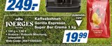 Kaffeebohnen Gorilla Espresso Super Bar Crema 1 kg Angebote von JOERGES bei expert Neustadt für 19,99 €