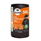 20 sacs poubelle 30L - CARREFOUR ESSENTIAL - Carrefour à Aulnay-sous-Bois 20 sacs poubelle 30L - CARREFOUR ESSENTIAL en promo chez Carrefour Aulnay-sous-Bois à 1,95 €