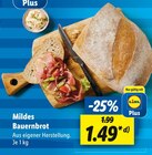 Mildes Bauernbrot für 1,49 € bei Lidl im Angebot Mildes Bauernbrot im aktuellen Lidl Prospekt