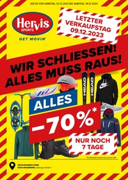 Hervis Sports Prospekt für Reitmehring mit 4 Seiten Hervis Sports Prospekt für Reitmehring: "WIR SCHLIESSEN! ALLES MUSS RAUS!", 4 Seiten, 02.12.2023 - 09.12.2023