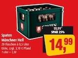 Münchner Hell im Angebot bei Markant in Wismar Münchner Hell Angebote von Spaten bei Markant Wismar für 14,99 €