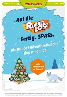 Westlotto Waldfeucht Prospekt der aktuellen Woche, gültig von 16.11.2022 bis 30.11.2022 Aktueller Westlotto Waldfeucht Prospekt "Die Rubbel-Adventskalender sind wieder da!" mit 4 Seiten