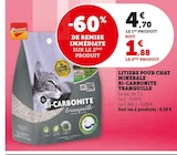 Litiere Pour Chat Minerale Bi-Carbonite - TRANQUILLE dans le catalogue U Express