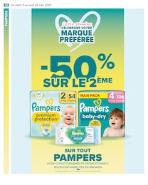 Offre Pampers dans le catalogue Carrefour du moment à la page 60