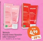 Handcreme Sensitiv oder Intensiv von Weleda im aktuellen tegut Prospekt für 4,99 €