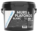 Peinture murs et plafonds mat acrylique 10 L blanc en promo chez Rural Master Brive-la-Gaillarde à 12,90 €