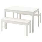 Aktuelles Tisch und 2 Bänke weiß/weiß Angebot bei IKEA in Würzburg ab 398,98 €