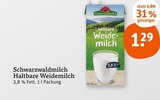 Haltbare Weidemilch Angebote von Schwarzwaldmilch bei tegut Stuttgart für 1,29 €