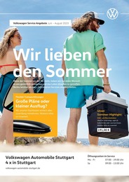 Volkswagen Prospekt für Stuttgart mit 1 Seite Volkswagen Prospekt für Stuttgart: Wir lieben den Sommer, 1 Seite, 01.06.2023 - 31.08.2023
