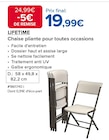 Chaise pliante pour toutes occasions - LIFETIME en promo chez Costco Vitry-sur-Seine à 19,99 €
