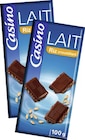 Chocolat riz lait - CASINO en promo chez Casino Supermarchés Lambersart à 1,49 €