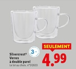 Verres à double paroi - SILVECREST en promo chez Lidl Argenteuil à 4,99 €