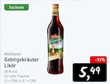 Gebirgskräuter Likör im Angebot bei Konsum in Dresden Gebirgskräuter Likör Angebote von Wilthener bei Konsum Dresden für 5,49 €