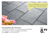 BayWa Bau- und Gartenmärkte - Terrassenplatte „No. 1 Structure“ Angebot im Prospekt Terrassenplatte „No. 1 Structure“ bei BayWa Bau- und Gartenmärkte im Prospekt "" für 8,99 €