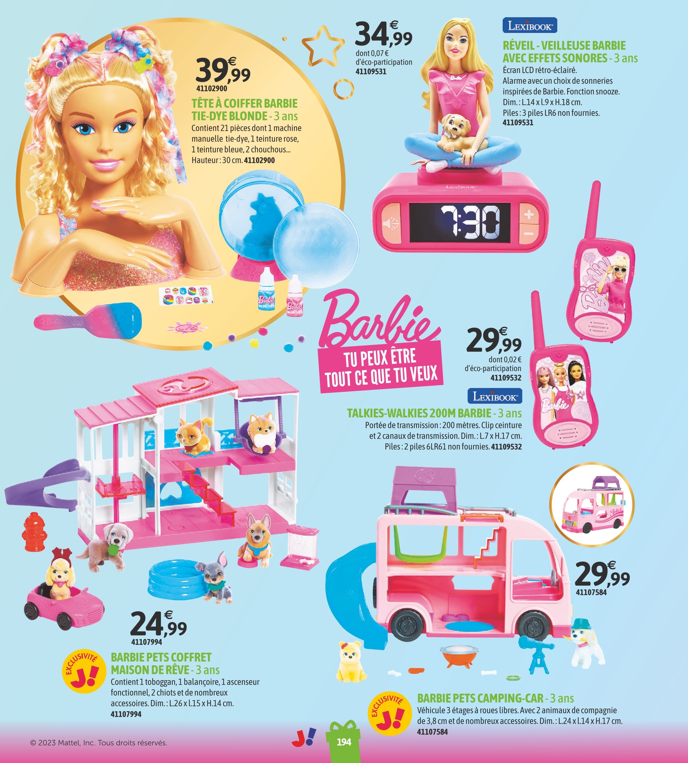 Tête à coiffer Barbie Blonde MATTEL : la poupée à Prix Carrefour