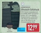 Ultraleicht-Schlafsack Mumienmodell Angebote von Adventuridge bei ALDI Nord Rostock für 12,99 €
