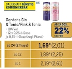 Gin & Tonic/Pink & Tonic Angebote von Gordons bei Metro Dreieich für 2,61 €