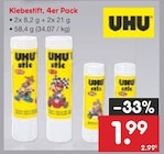 Klebestift, 4er Pack Angebote von UHU bei Netto Marken-Discount Ingolstadt für 1,99 €