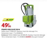 Rural Master Baraqueville - Promo Pompe vide-cave 550 W Promo Pompe vide-cave 550 W à 49,90 € dans le catalogue Rural Master à Baraqueville
