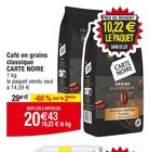 Café en grains classique - CARTE NOIRE dans le catalogue Cora