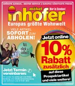 Möbel Inhofer Prospekt für Ummendorf mit 10 Seiten Möbel Inhofer Prospekt für Ummendorf: "VIELE ARTIKEL SOFORT ZUM ABHOLEN!", 10 Seiten, 18.02.2021 - 07.03.2021
