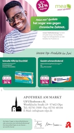 Apotheken Prospekt von mea - meine apotheke in Olpe Aktueller mea - meine apotheke Apotheken Prospekt für Olpe: Unsere Juni-Angebote mit 4} Seiten, 01.06.2026 - 30.06.2026