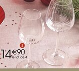 Verres à vin Swirly 35 cl ou 47 cl - CRISTAL D’ARQUES en promo chez Migros France Bonneville à 14,90 €