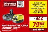 Akku-Starter-Set „RC18120-150X“ 5,0 Ah im Angebot bei toom Baumarkt in Ibbenbüren Akku-Starter-Set „RC18120-150X“ 5,0 Ah Angebote von RYOBI bei toom Baumarkt Ibbenbüren für 79,99 €