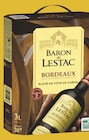 AOP Bordeaux rouge - Baron de Lestac en promo chez Intermarché La Rochelle à 10,03 €