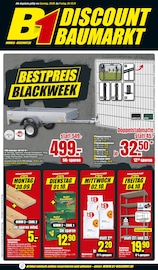 Aktueller B1 Discount Baumarkt Prospekt mit Autoanhänger, "BESTPREISE DER WOCHE!", Seite 1