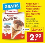 Bueno Waffelhörnchen im Angebot bei Netto Marken-Discount in Willich Bueno Waffelhörnchen Angebote von Kinder bei Netto Marken-Discount Willich für 2,99 €