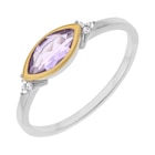 Promo Bague en or jaune et argent rhodié améthyste marquise et oxydes de zirconium à 68,00 € dans le catalogue E.Leclerc à Saint-Pierre-du-Mont