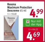 Maximum Protection Deocreme bei Rossmann im Prospekt "" für 4,99 €