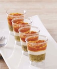 Verrines courgettes chèvre poivron rouge ou crevettes curry carottes confites ou poulet courgettes façon pesto ou patate douce lentilles poivron en promo chez Super U Verrines courgettes chèvre poivron rouge ou crevettes curry carottes confites ou poulet courgettes façon pesto ou patate douce lentilles poivron dans le catalogue Super U