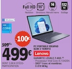 PC Portable Ideapad Slim 3 16IRH10 - Lenovo en promo chez E.Leclerc Périgueux à 499,00 €