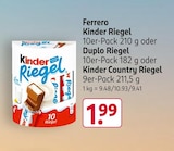 Kinder Riegel oder Duplo Riegel oder Kinder Country Riegel von Ferrero im aktuellen Rossmann Prospekt