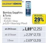 Sapphire & Tonic Angebote von Bombay bei Metro Baden-Baden für 2,25 €