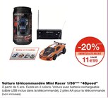Voiture télécommandée Mini Racer 1/58ème - 4Speed en promo chez Monoprix Marseille à 11,99 €
