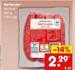 Aktuelle Hackfleisch Angebote bei Netto Marken-Discount in Koblenz Aktuelles Mettenden Angebot bei Netto Marken-Discount in Koblenz ab 2,29 €