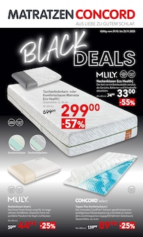 Aktueller Matratzen Concord Prospekt (Leonberg, 9 Seiten zum blättern Matratzen Concord Prospekt BLACK DEALS mit 9 Seiten