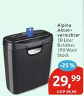 Aktenvernichter im Angebot bei budni in Seevetal Aktenvernichter Angebote von Alpina bei budni Seevetal für 29,99 €