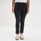 Jean stretch slim 7/8 ème denim noir femme en promo chez La Halle La Rochelle à 29,99 €