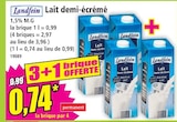Lait demi-écrémé - Landfein en promo chez Norma Mulhouse à 0,74 €