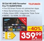 55 Zoll 4K UHD Fernseher Fire TV XU55FO754S Angebote von TELEFUNKEN bei Netto Marken-Discount Regensburg für 359,99 €