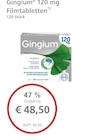 LINDA Premiumapotheke Wesseling - Gingium 120 mg Filmtabletten Angebot im Prospekt Gingium 120 mg Filmtabletten bei LINDA Premiumapotheke im Wesseling Prospekt für 48,50 €