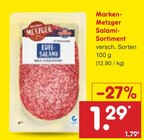 Marken-Metzger Salami-Sortiment bei Netto Marken-Discount im Castrop-Rauxel Prospekt für 1,29 €