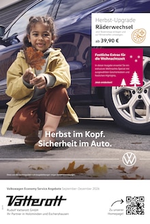 Aktueller Volkswagen Prospekt "Herbst im Kopf. Sicherheit im Auto." Aktueller Volkswagen Prospekt