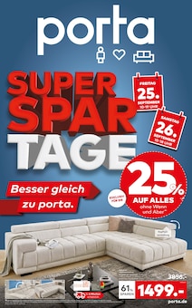 Aktueller porta Möbel Prospekt (Lindig, 4 Seiten zum blÀttern porta Möbel Prospekt SUPER-SPAR-TAGE mit 4 Seiten