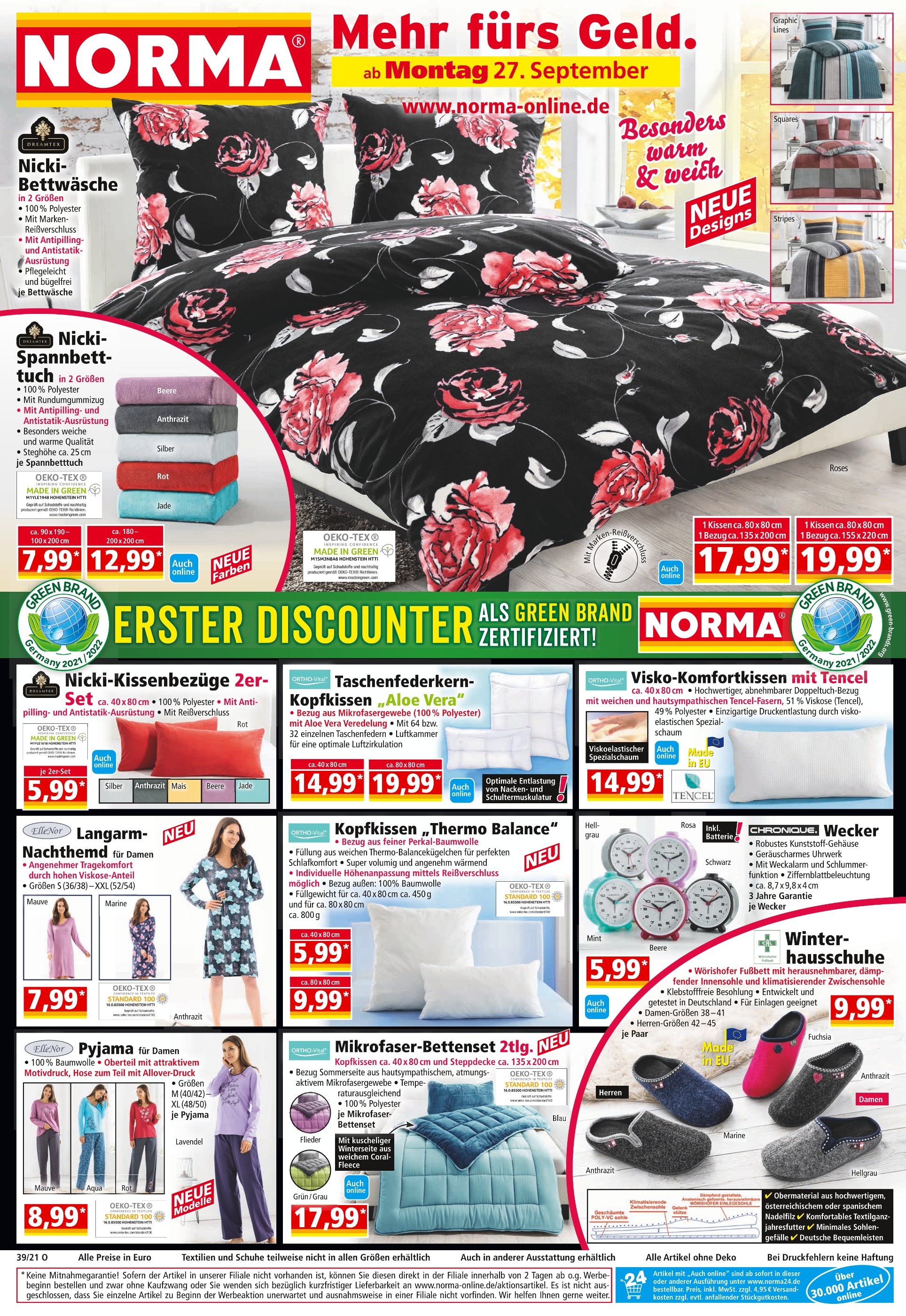Norma Prospekt für Mühlhausen mit 14 Seiten Norma Prospekt für Mühlhausen: "Mehr für's Geld.", 14 Seiten, 27.09.2021 - 02.10.2021